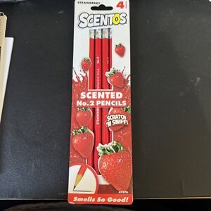 Scentos Strawberry Scented HB #2 Pencils Pre-Sharpened -‎ NEW IN PACKAGE